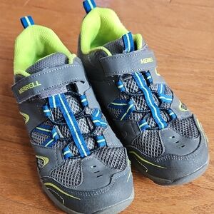 Merrell Kids' Gray and Neon Green Sneakers